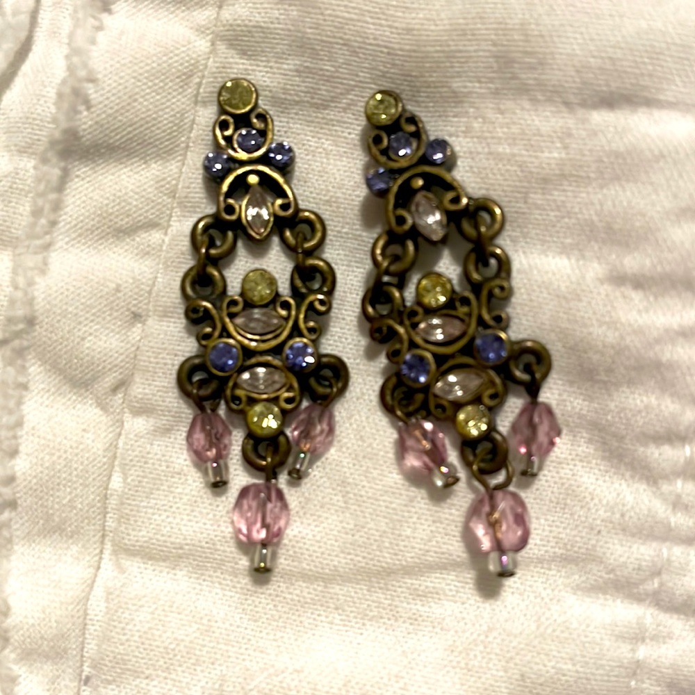 Multi colored dangling earrings